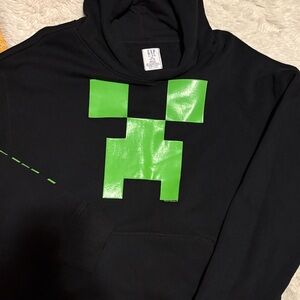 GAP NWOT Minecraft Black Hoodie with Neon Green Graphic
